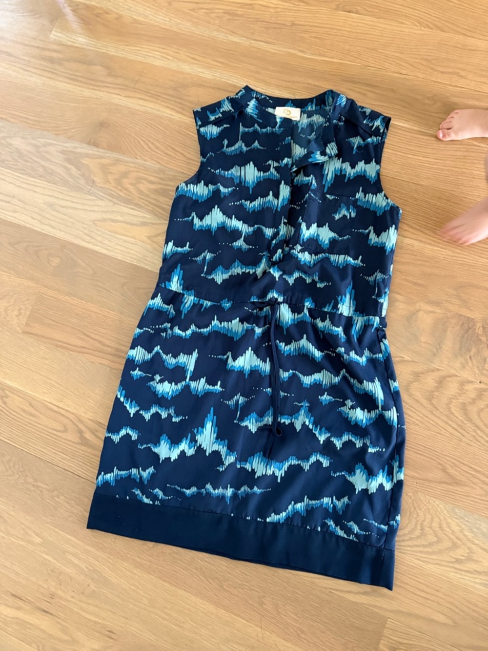 Collective Concepts Navy & Aqua Abstract Print Dress S